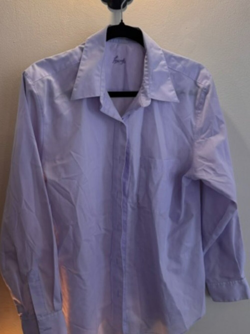 Foxcroft Women's Size 12 Purple Button Long Sleeve Shirt